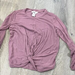 Athleta Dusty Rose Twist Front Long Sleeve Top